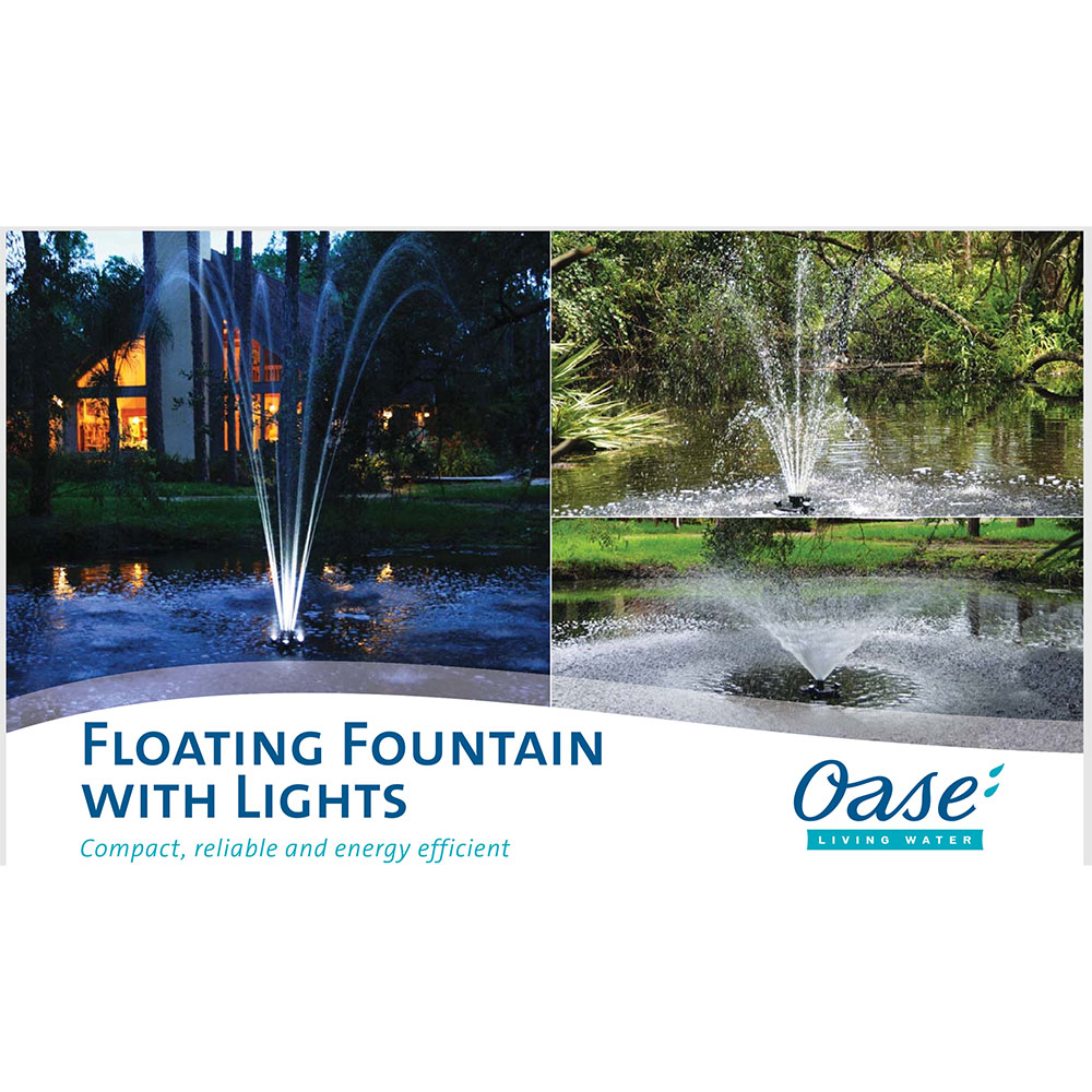 OASE Floating Fountain with Lights 1/2 HP 45393 AZPonds  Supplies